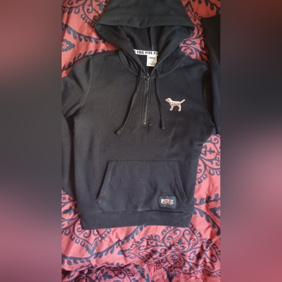 Like new Victoria's secret pink bling 1/4 zip hoodie size medium - Picture 6 of 11